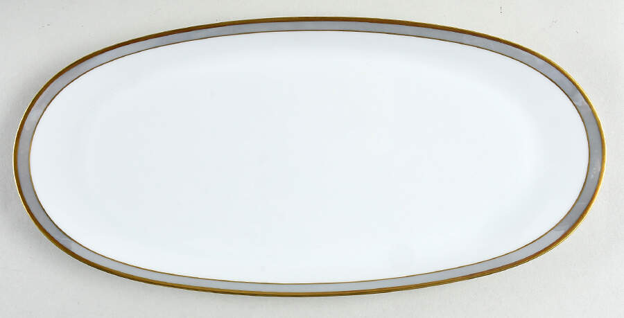 Gala Grey (Gold Trim, Linear) 14" Oval Serving Platter by Rosenthal - Continental-1