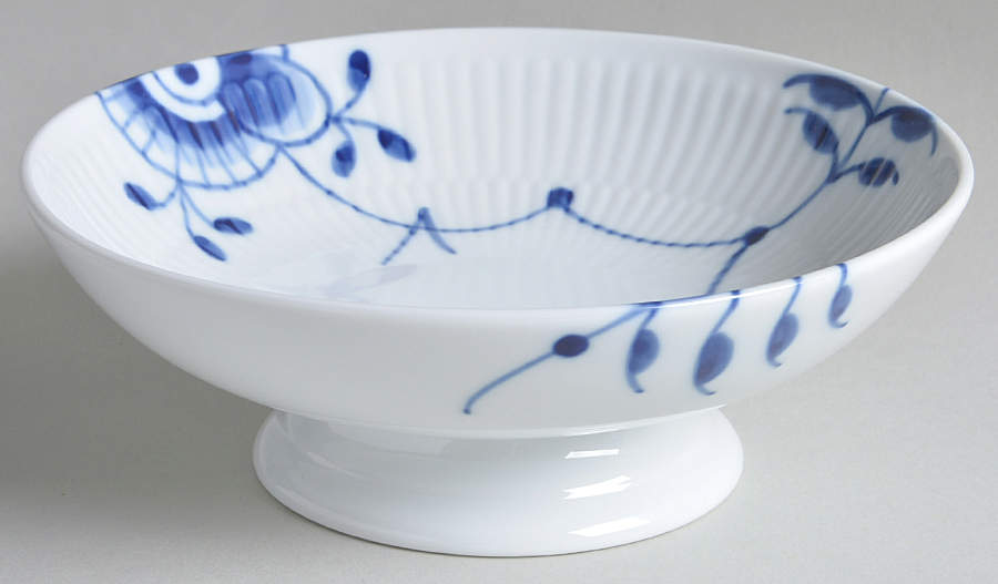 Mega Blue Fluted Low Footed Cake Plate by Royal Copenhagen-1