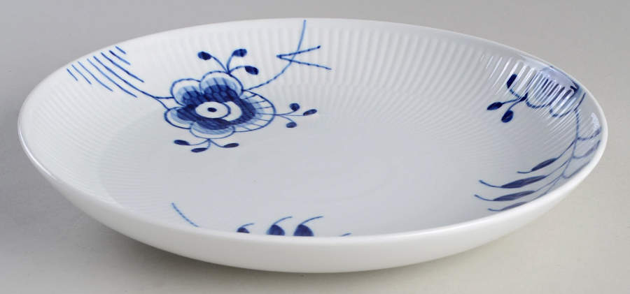 Mega Blue Fluted 9" Shallow Round Bowl by Royal Copenhagen-1