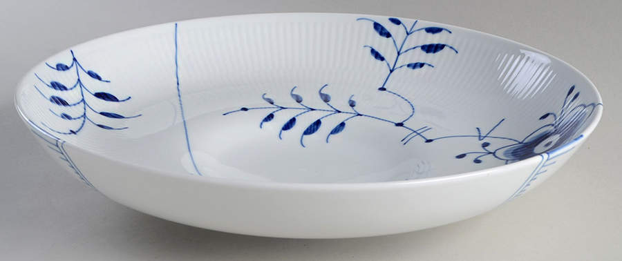 Mega Blue Fluted 13" Pasta Serving Bowl by Royal Copenhagen-1