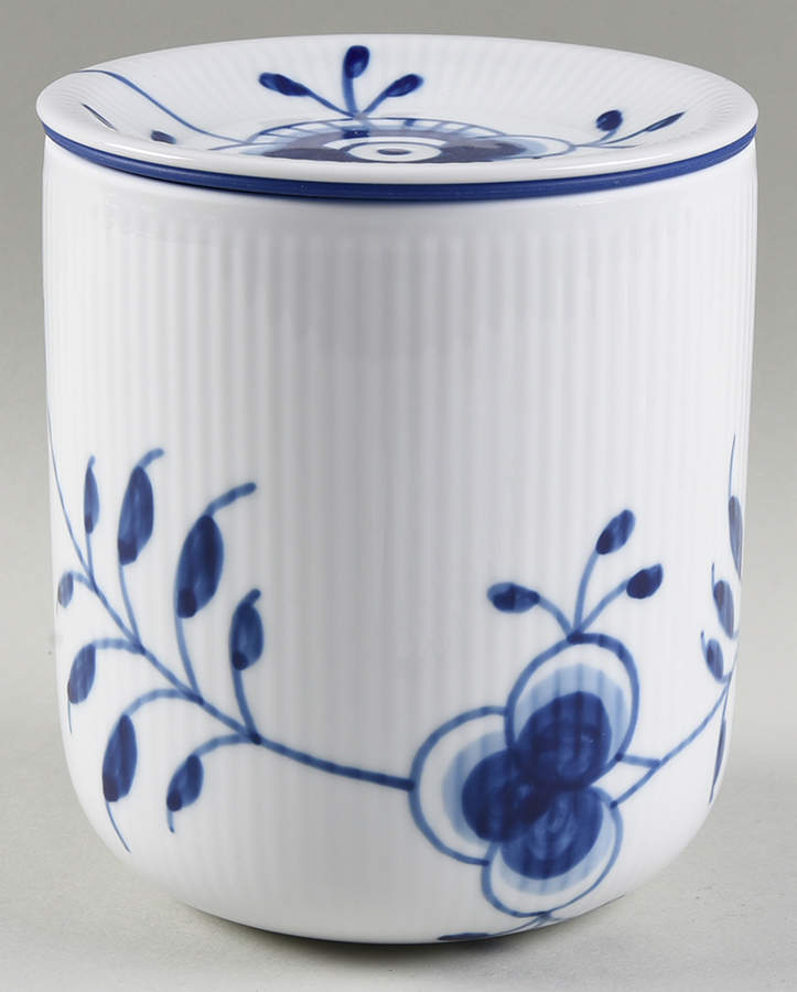Mega Blue Fluted 5" Storage Jar & Lid by Royal Copenhagen-1