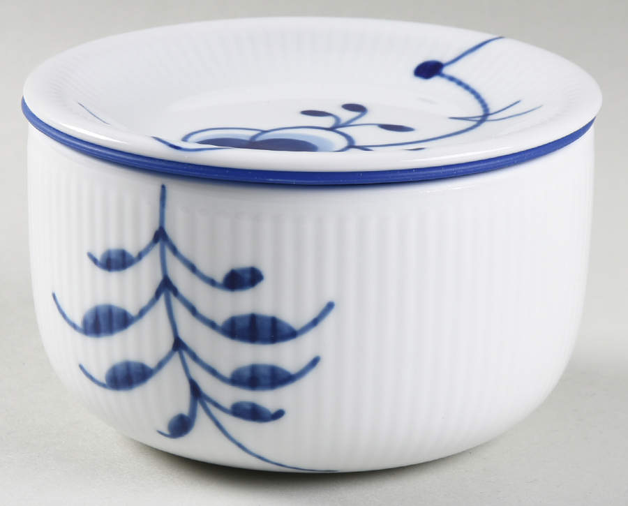 Mega Blue Fluted 2" Storage Jar & Lid by Royal Copenhagen-1