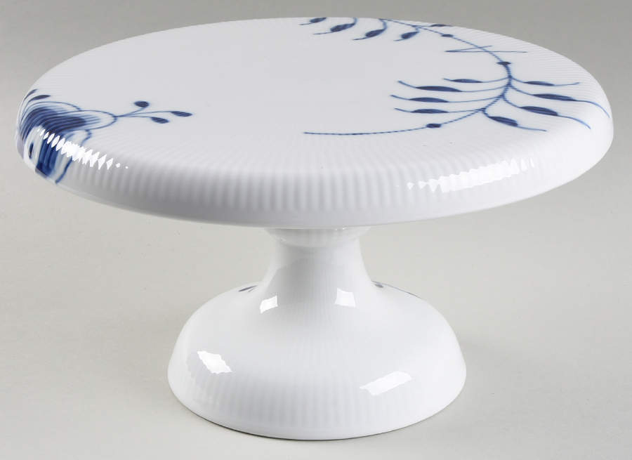 Mega Blue Fluted Footed Cake Plate by Royal Copenhagen-1