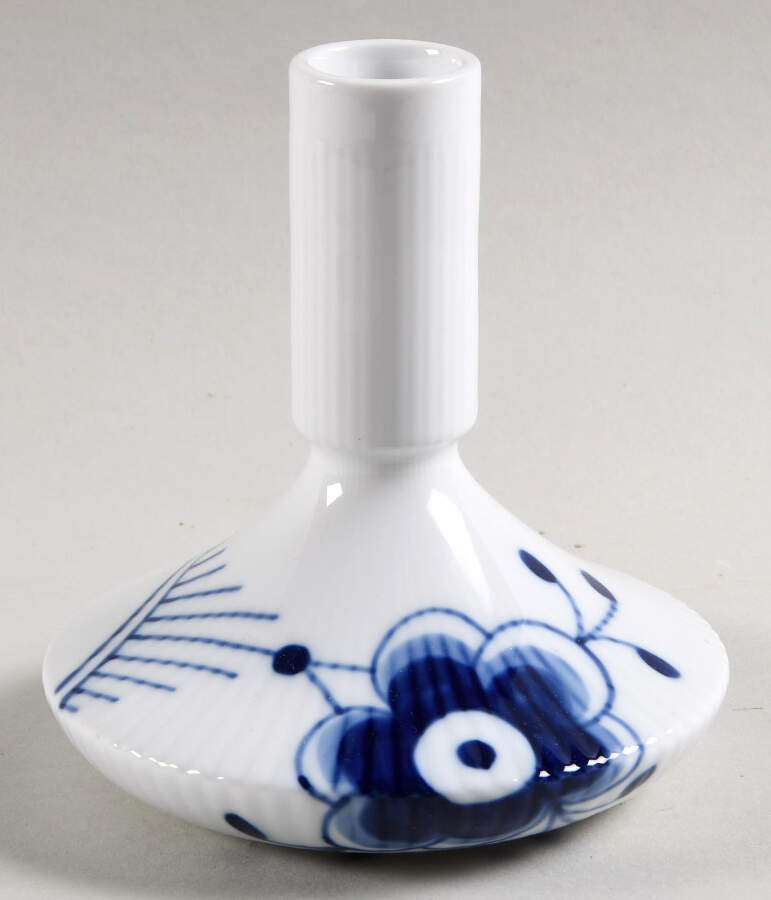 Mega Blue Fluted Small Candlestick by Royal Copenhagen-1