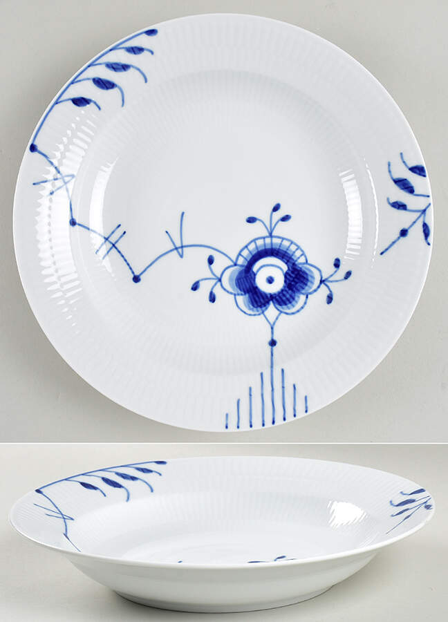 Mega Blue Fluted Deep Dinner Plate by Royal Copenhagen-1