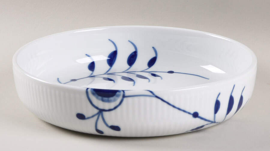 Mega Blue Fluted Small Round Oven-to-Table Baker by Royal Copenhagen-1