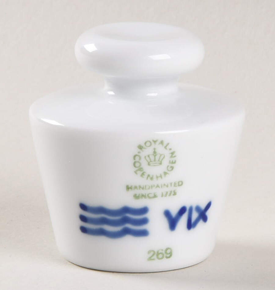 Mega Blue Fluted Oil/Vinegar Server, Lid Only by Royal Copenhagen-1
