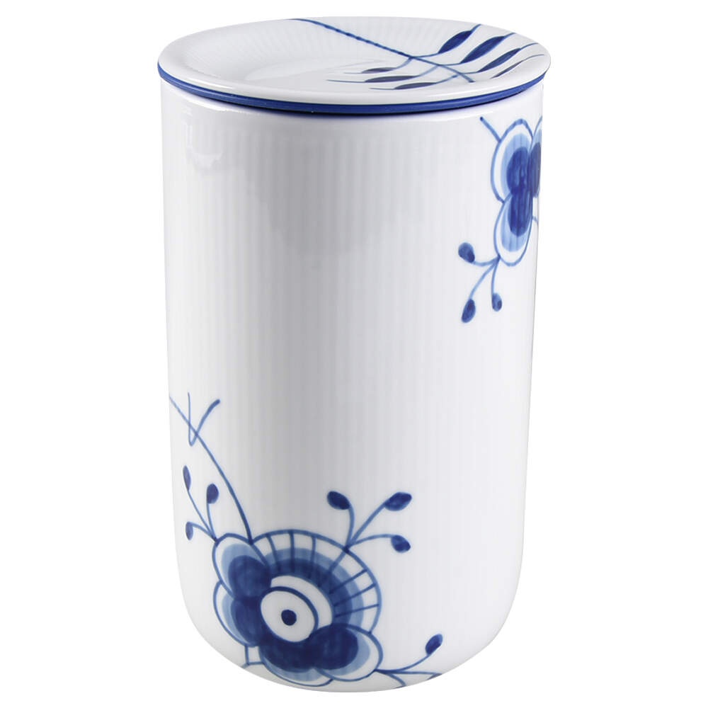 Mega Blue Fluted 7" Storage Jar & Lid by Royal Copenhagen-1