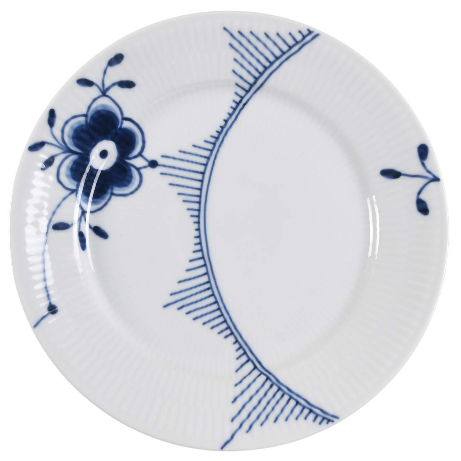Mega Blue Fluted Salad/Dessert Plate by Royal Copenhagen-1