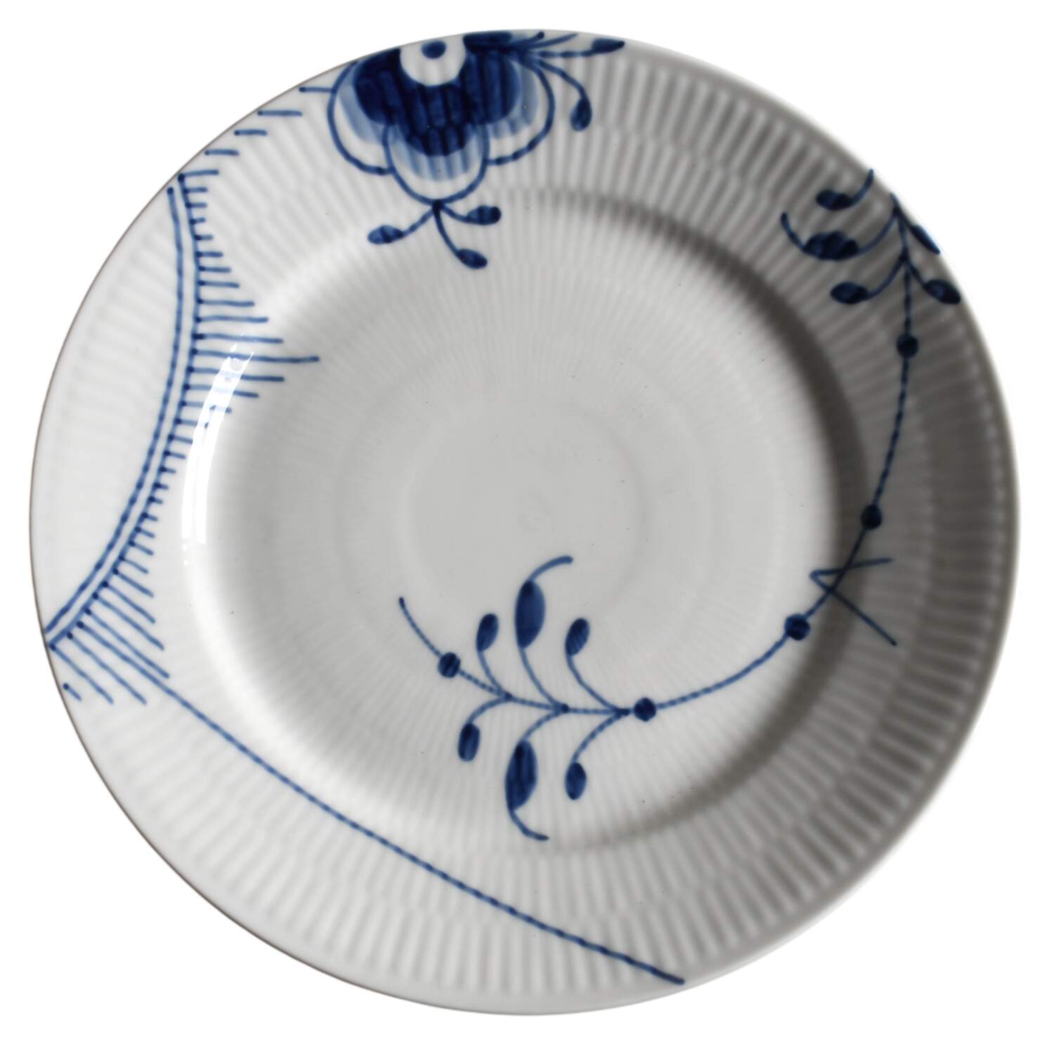 Mega Blue Fluted Salad/Dessert Plate by Royal Copenhagen-1