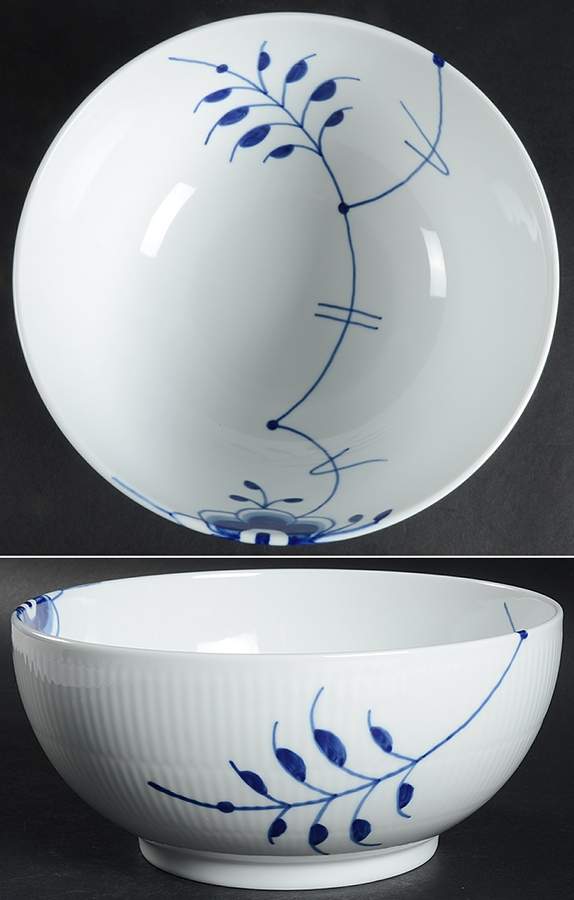 Mega Blue Fluted 8" Round Serving Bowl by Royal Copenhagen-1
