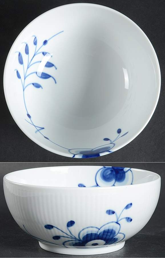 Mega Blue Fluted 6" Round Serving Bowl by Royal Copenhagen-1