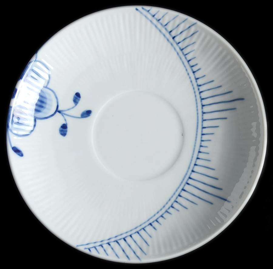 Mega Blue Fluted Saucer for Flat Cup by Royal Copenhagen-1