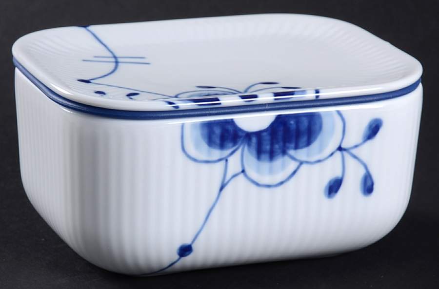 Mega Blue Fluted Butter Box & Lid by Royal Copenhagen-1