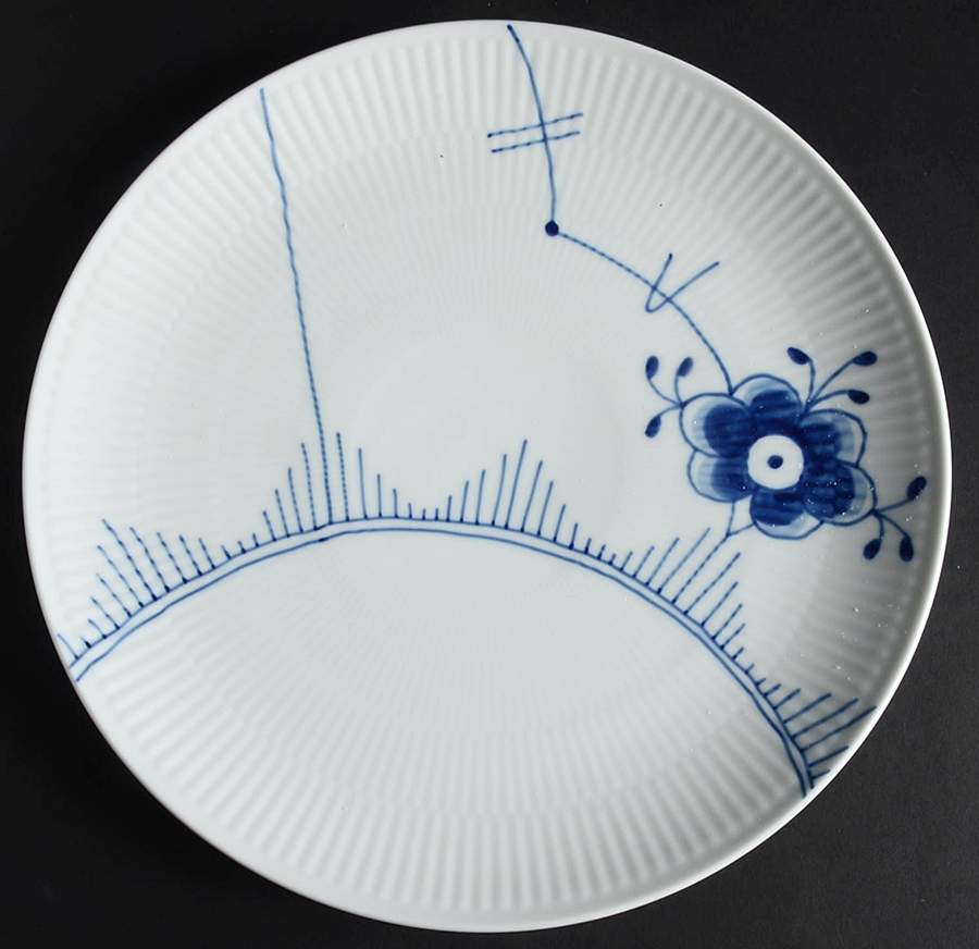 Mega Blue Fluted Coupe Dinner Plate by Royal Copenhagen-1