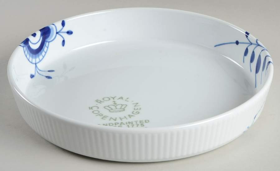 Mega Blue Fluted 12" Quiche by Royal Copenhagen-1