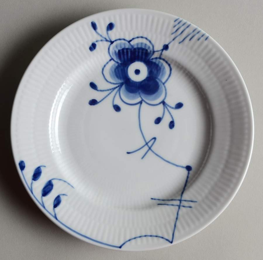 Mega Blue Fluted Bread & Butter Plate by Royal Copenhagen-1