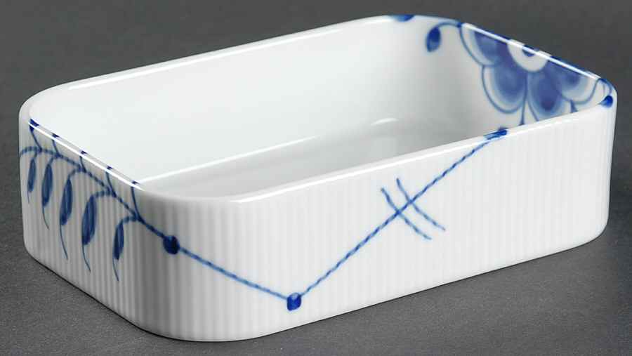 Mega Blue Fluted 6" Rectangular Serving Bowl by Royal Copenhagen-1