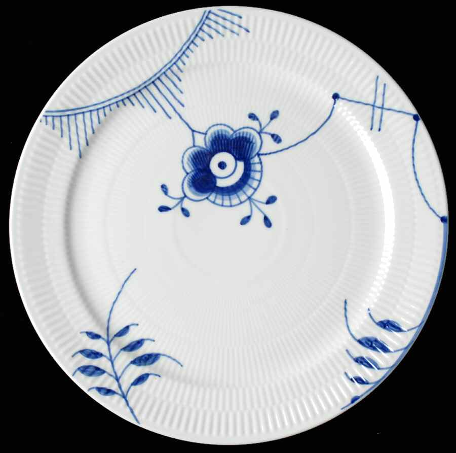 Mega Blue Fluted 12" Chop Plate (Round Platter) by Royal Copenhagen-1