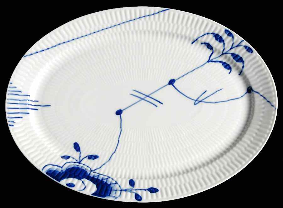 Mega Blue Fluted 9" Steak Plate by Royal Copenhagen-1