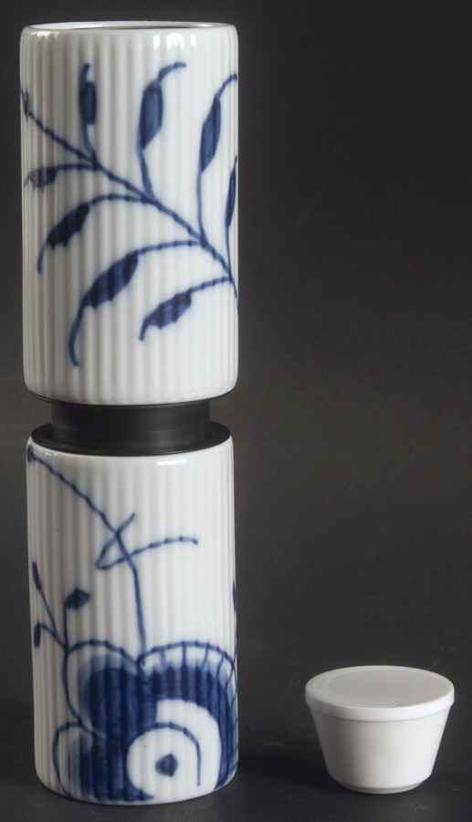 Mega Blue Fluted Salt Or Pepper Mill w/Black Or White Adapter by Royal Copenhagen-1