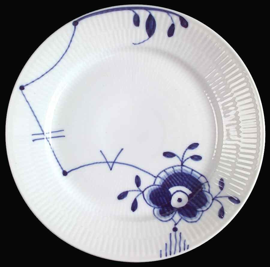 Mega Blue Fluted Salad/Dessert Plate by Royal Copenhagen-1