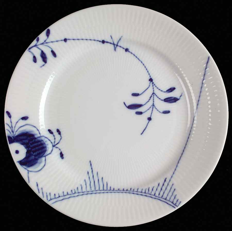 Mega Blue Fluted Salad/Dessert Plate by Royal Copenhagen-1