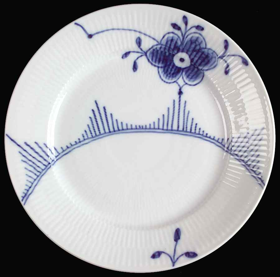 Mega Blue Fluted Salad/Dessert Plate by Royal Copenhagen-1