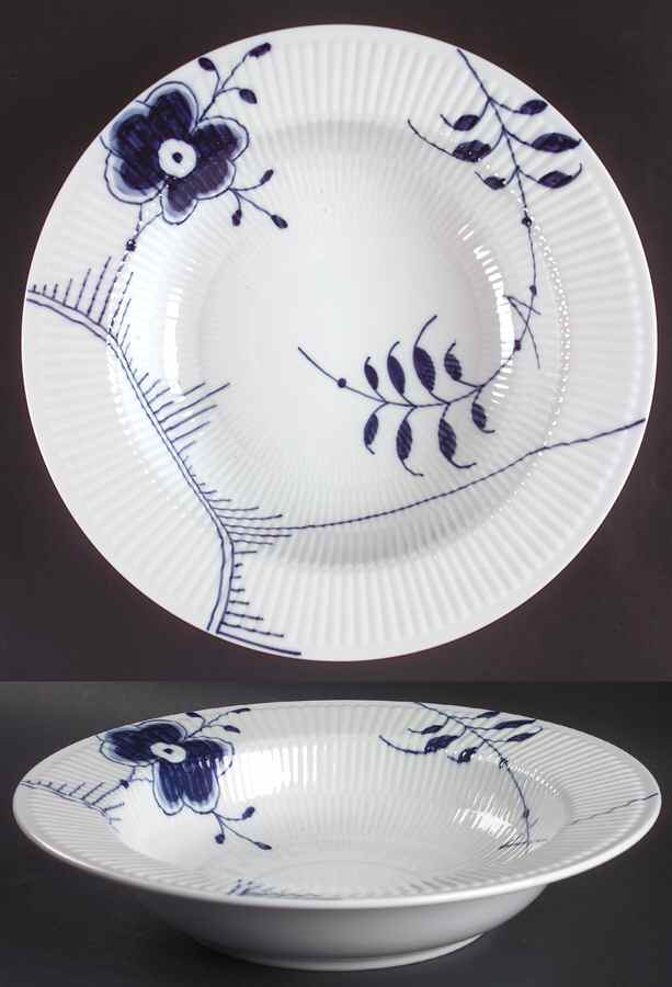 Mega Blue Fluted 12" Pasta Serving Bowl by Royal Copenhagen-1