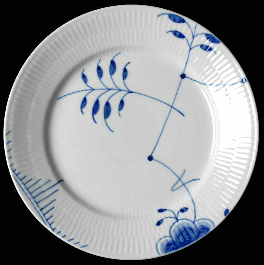 Mega Blue Fluted Salad/Dessert Plate by Royal Copenhagen-1
