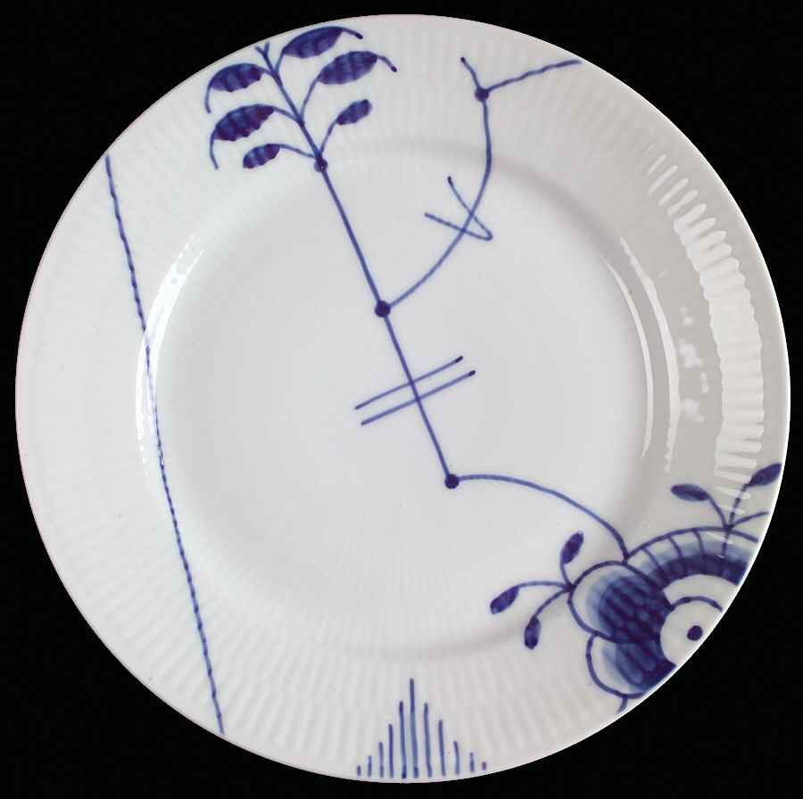 Mega Blue Fluted Salad/Dessert Plate by Royal Copenhagen-1
