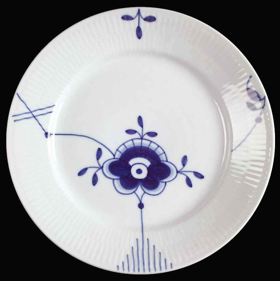 Mega Blue Fluted Salad/Dessert Plate by Royal Copenhagen-1