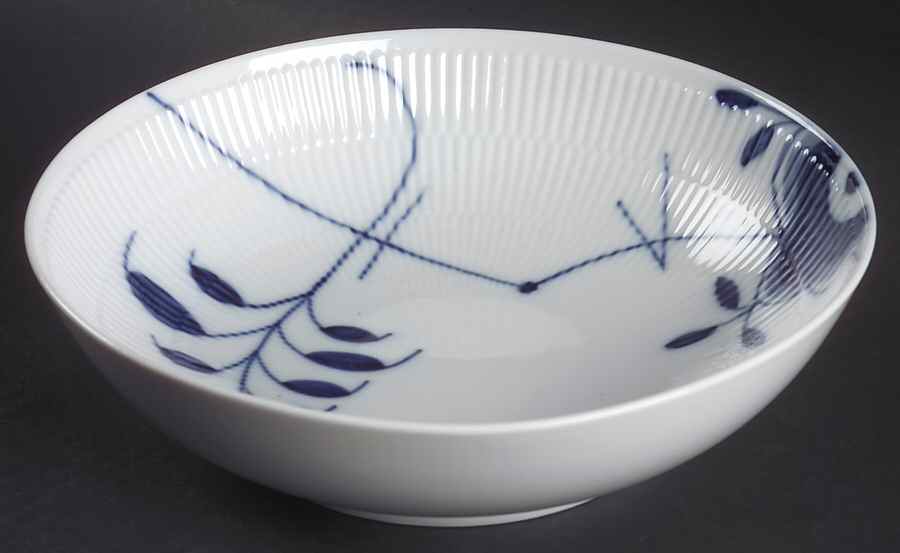 Mega Blue Fluted 8" Round Vegetable Bowl by Royal Copenhagen-1
