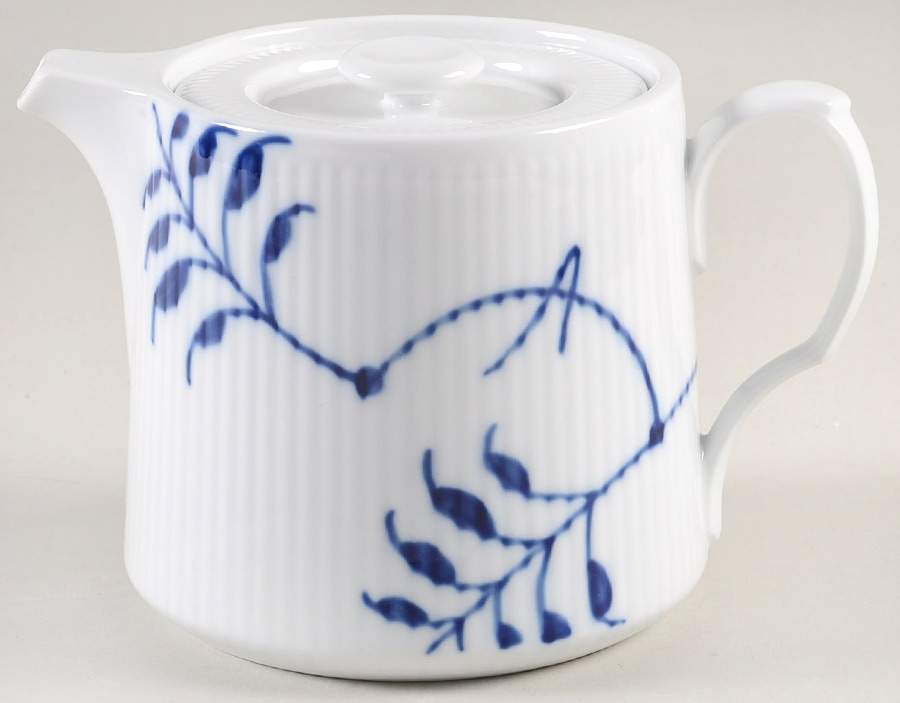 Mega Blue Fluted Small Teapot & Lid by Royal Copenhagen-1