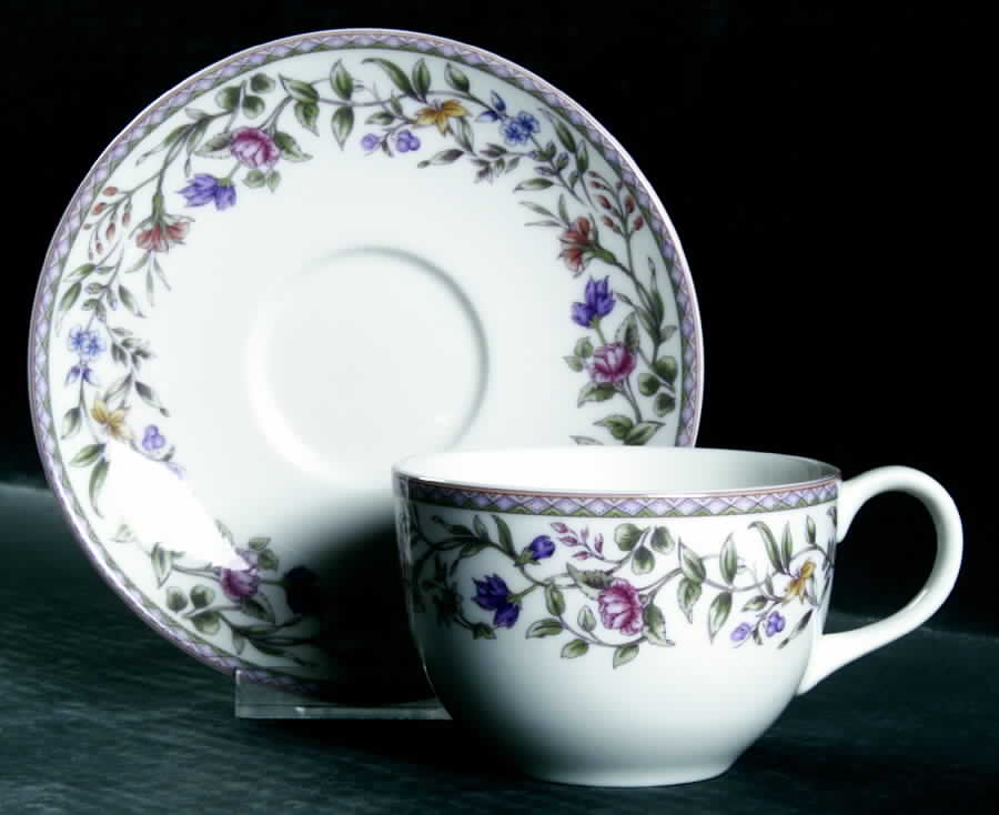 Floral Vine Botanical Flat Cup & Saucer Set by Royal Doulton-1