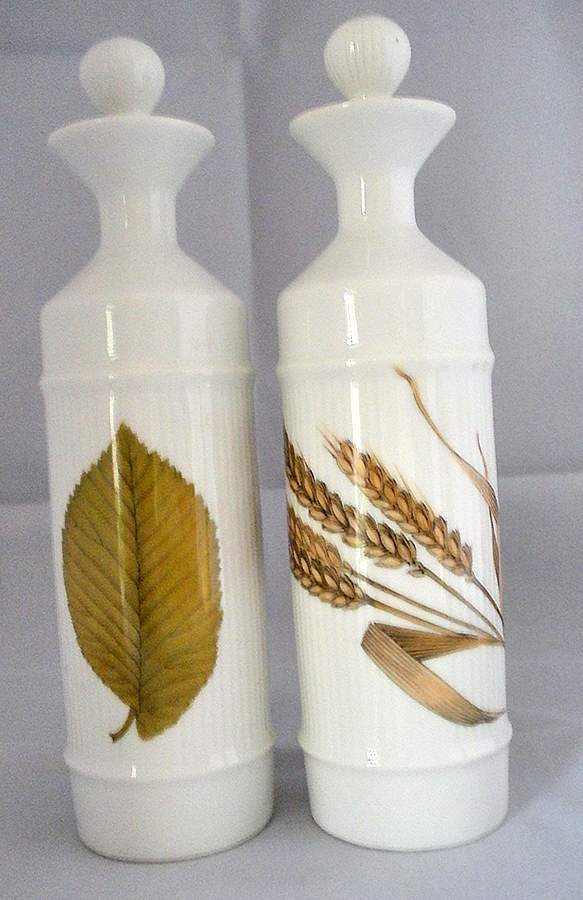 Wild Harvest (No Trim) Vinegar and Oil Set W/Stoppers by Royal Worcester-1