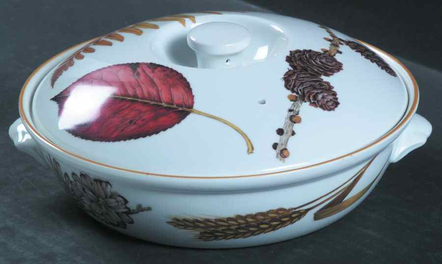 Wild Harvest (Mustard Trim) 1 Qt Round Covered Casserole by Royal Worcester-1