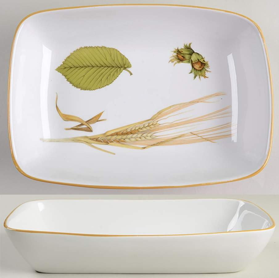 Wild Harvest (Mustard Trim) 10" Rectangular Baker by Royal Worcester-1