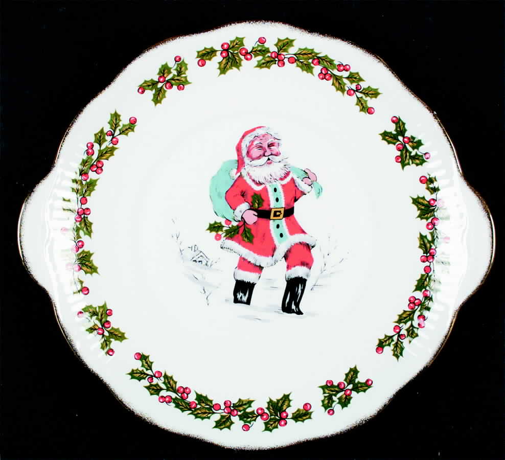 Santa Handled Cake Plate by Rosina-Queens-1