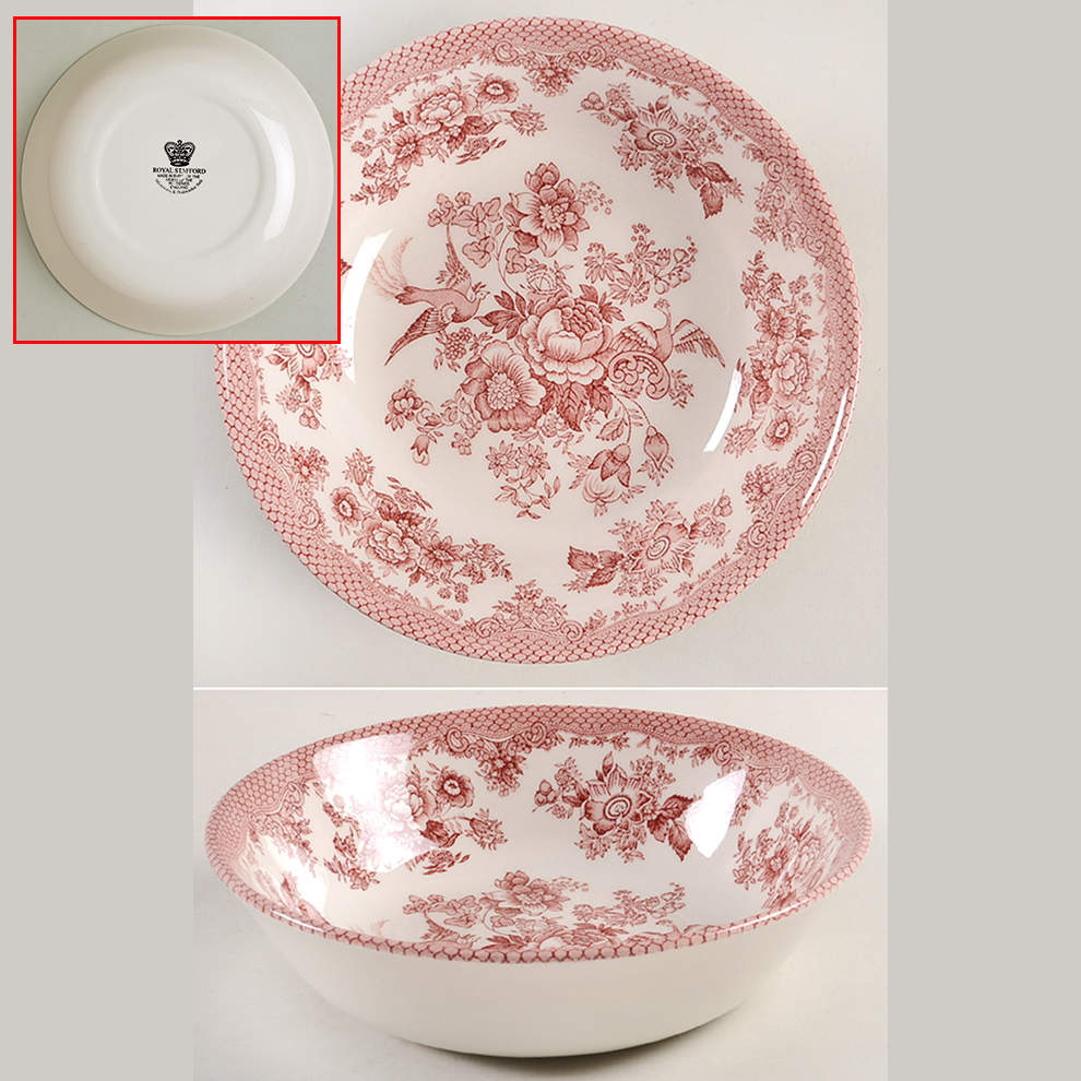 Asiatic Pheasant Red Soup/Cereal Bowl by Royal Stafford-1