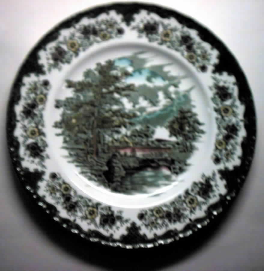 Country Cottage Green Dinner Plate by Royal Tudor-1