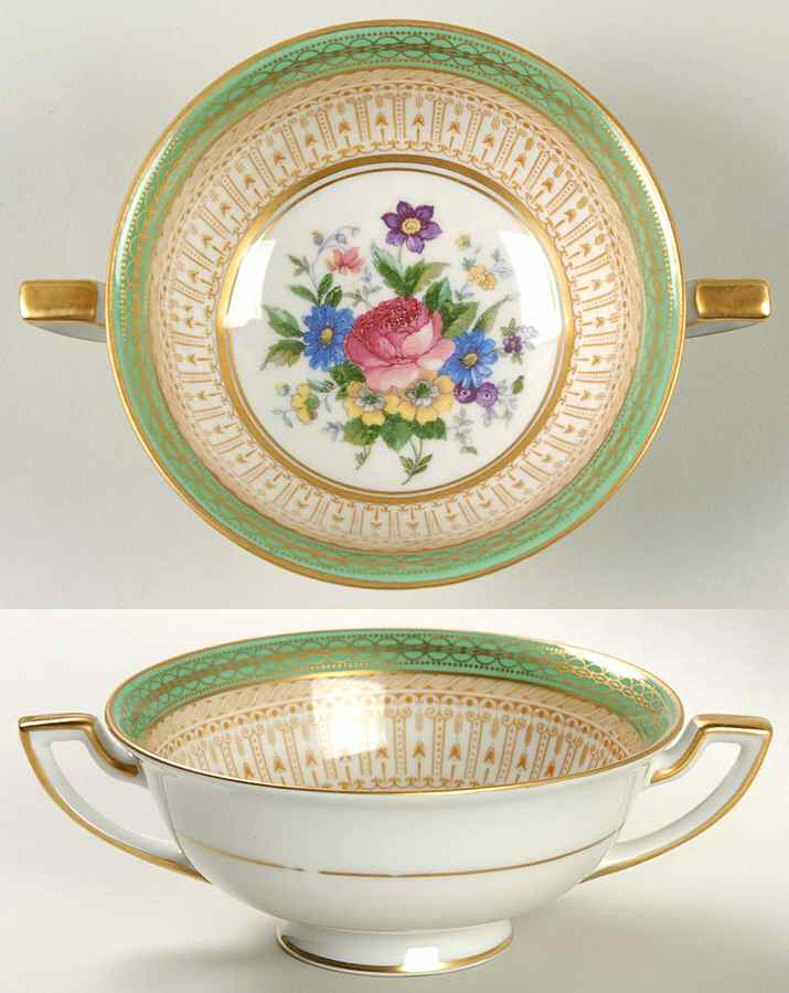 Avon Green Footed Cream Soup Bowl by Royal Bayreuth-1
