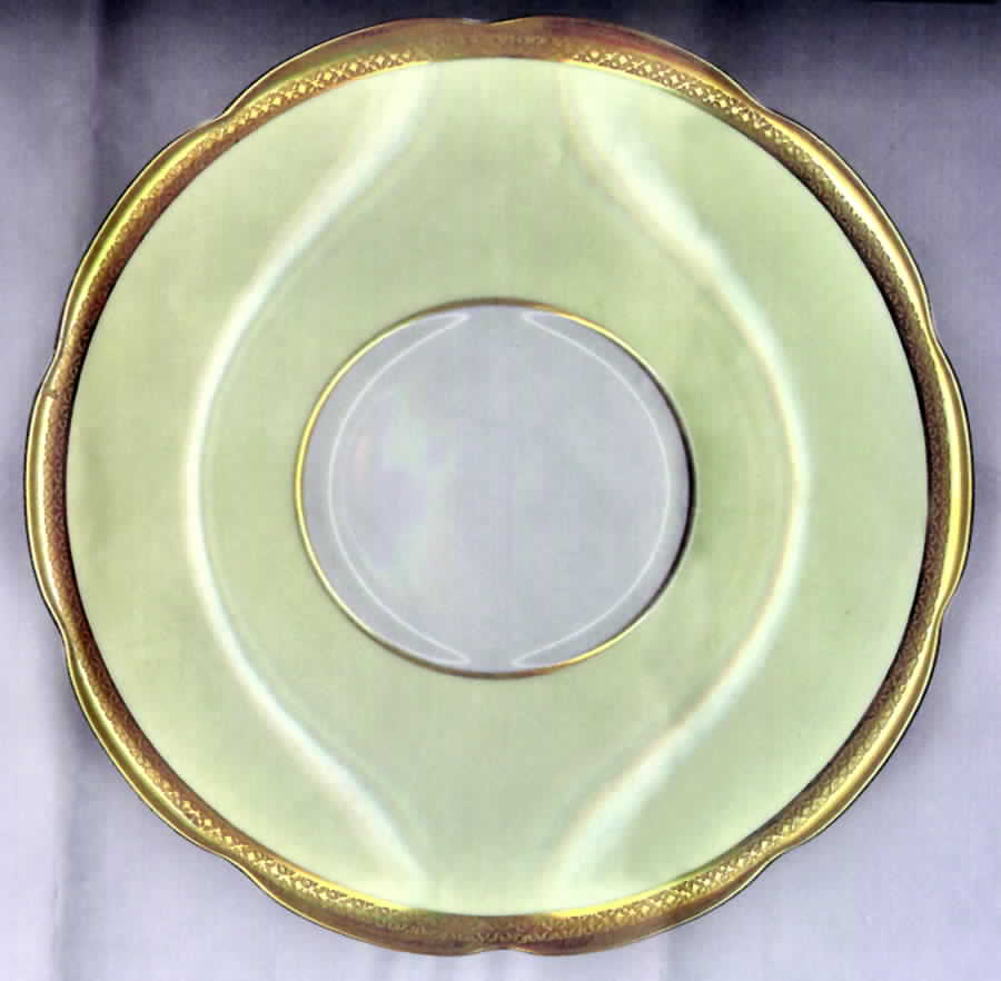 Yarborough Ivory and Gold Saucer by Royal Swansea-1