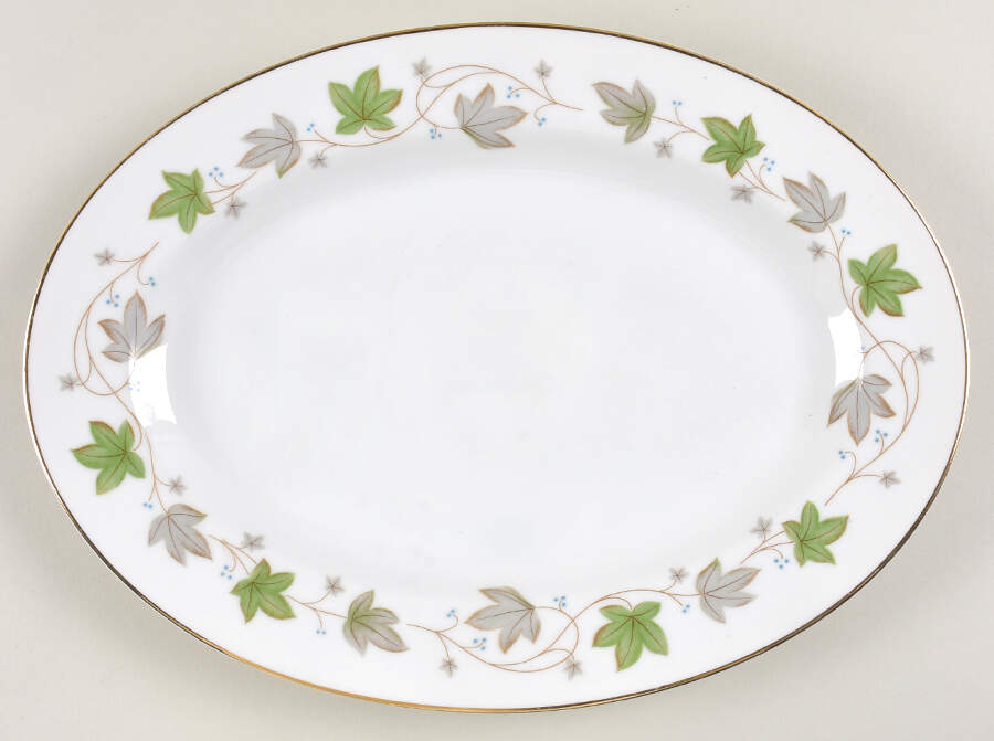 Ivy Lane 12" Oval Serving Platter by Rose (Japan)-1