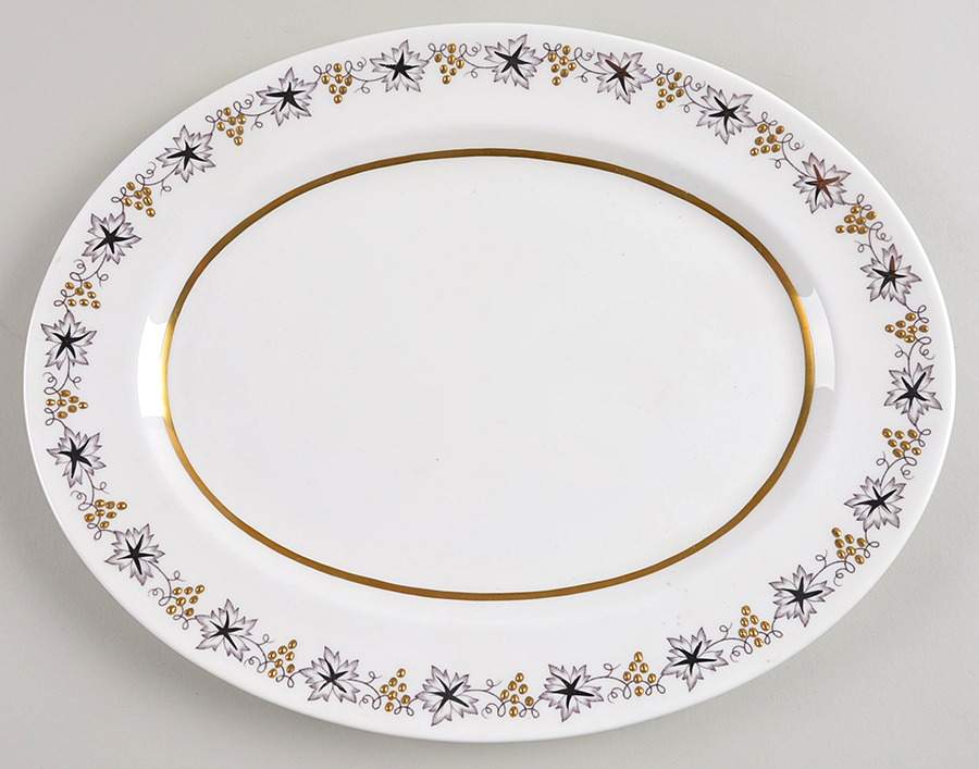 Gold and Silver 12" Oval Serving Platter by Royal Albert-1