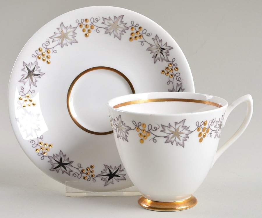 Gold and Silver Footed Cup & Saucer Set by Royal Albert-1