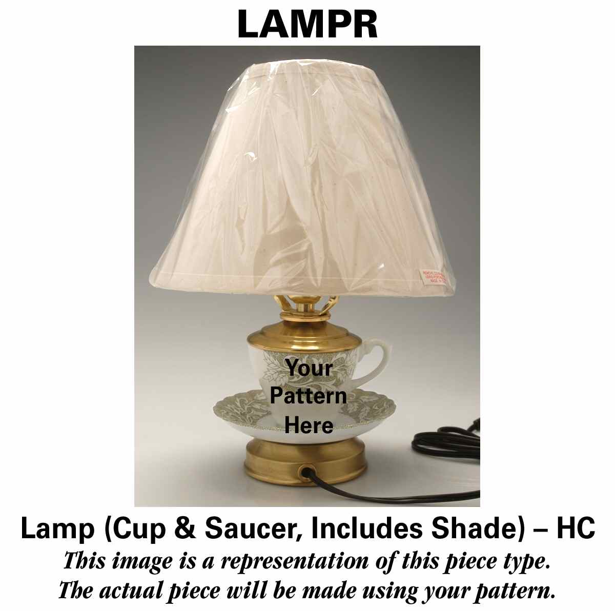 Olivia Gold Cream (Coupe) 12 5/8" Handcrafted Lamp Made From Cup/Saucer HC by Hutschenreuther-1