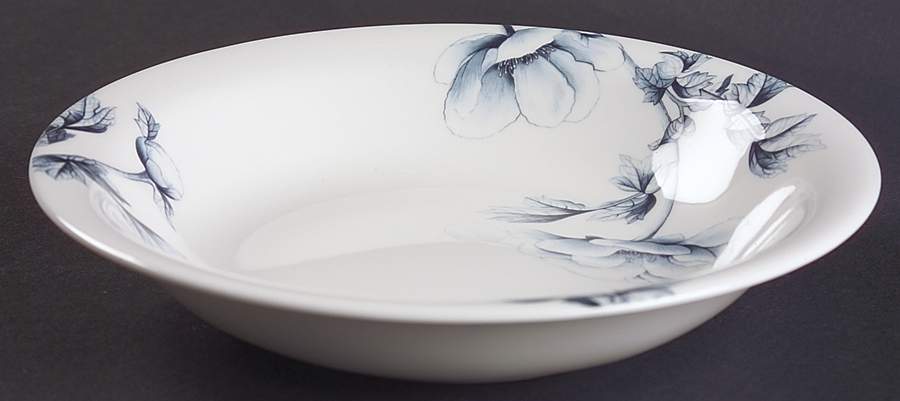 Blue Peony (Bone) Soup/Cereal Bowl by Royal Worcester-1