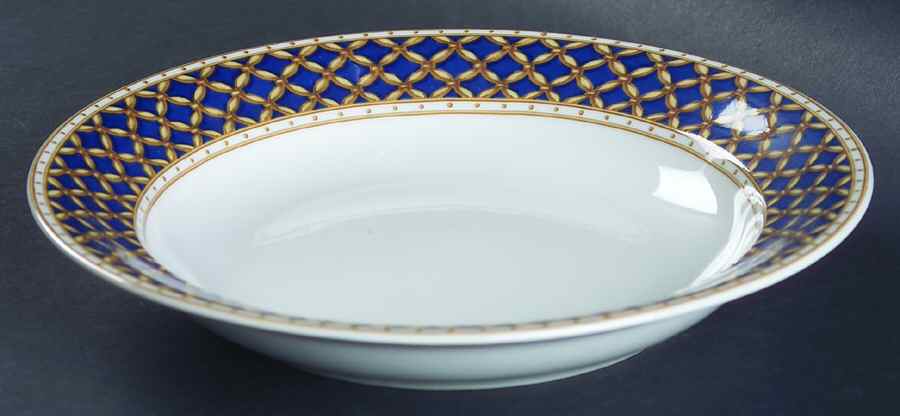Liselund Dark Blue Large Rim Soup Bowl by Royal Copenhagen-1