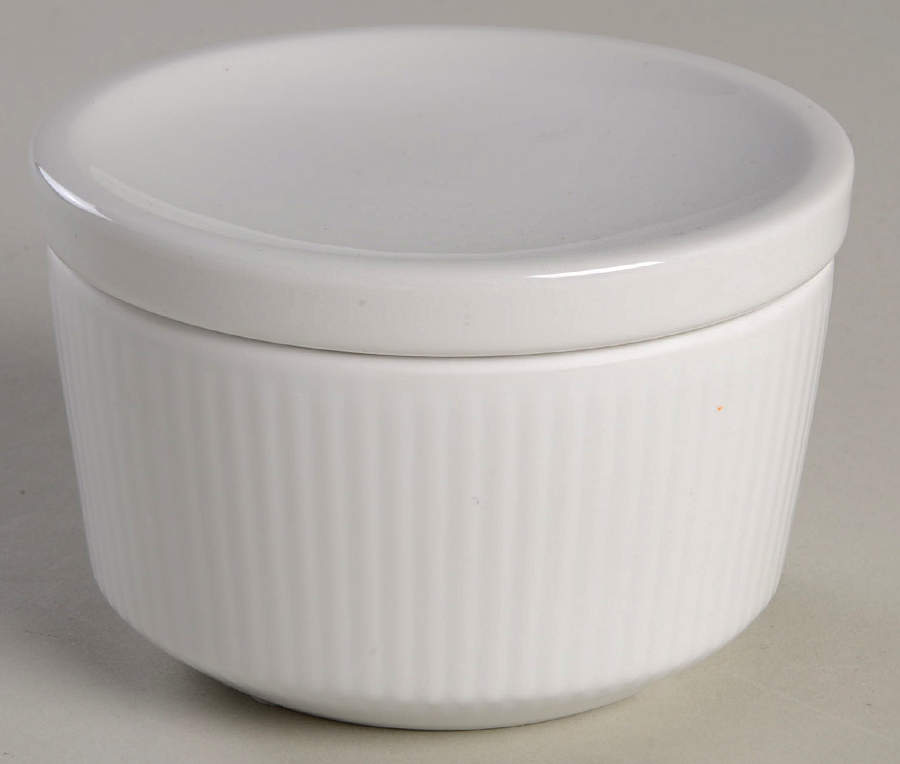 White Plain Sugar Bowl & Lid by Royal Copenhagen-1